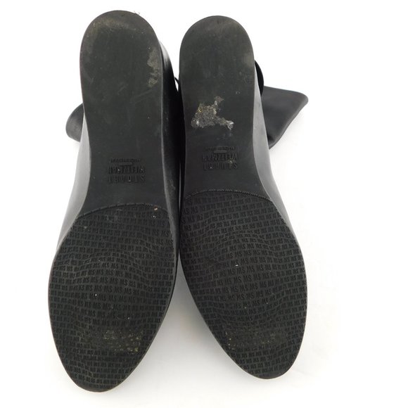 STUART WEITZMAN Black Leather Slouch Ankle Wrap Booties 6 - Picture 7 of 11